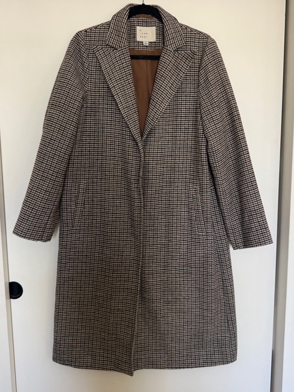a new day Brown & Black Houndstooth Trench Coat